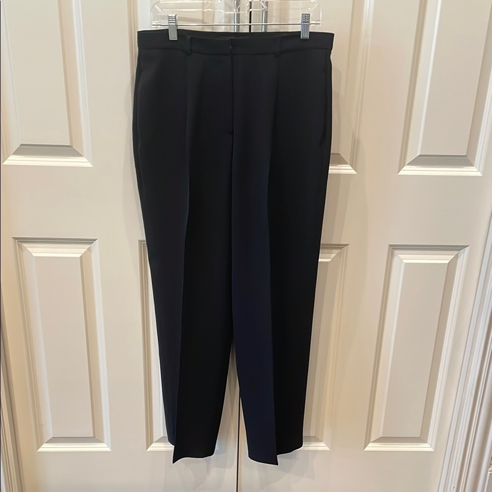 Anne Klein Crepe Trouser Pants Black 10P